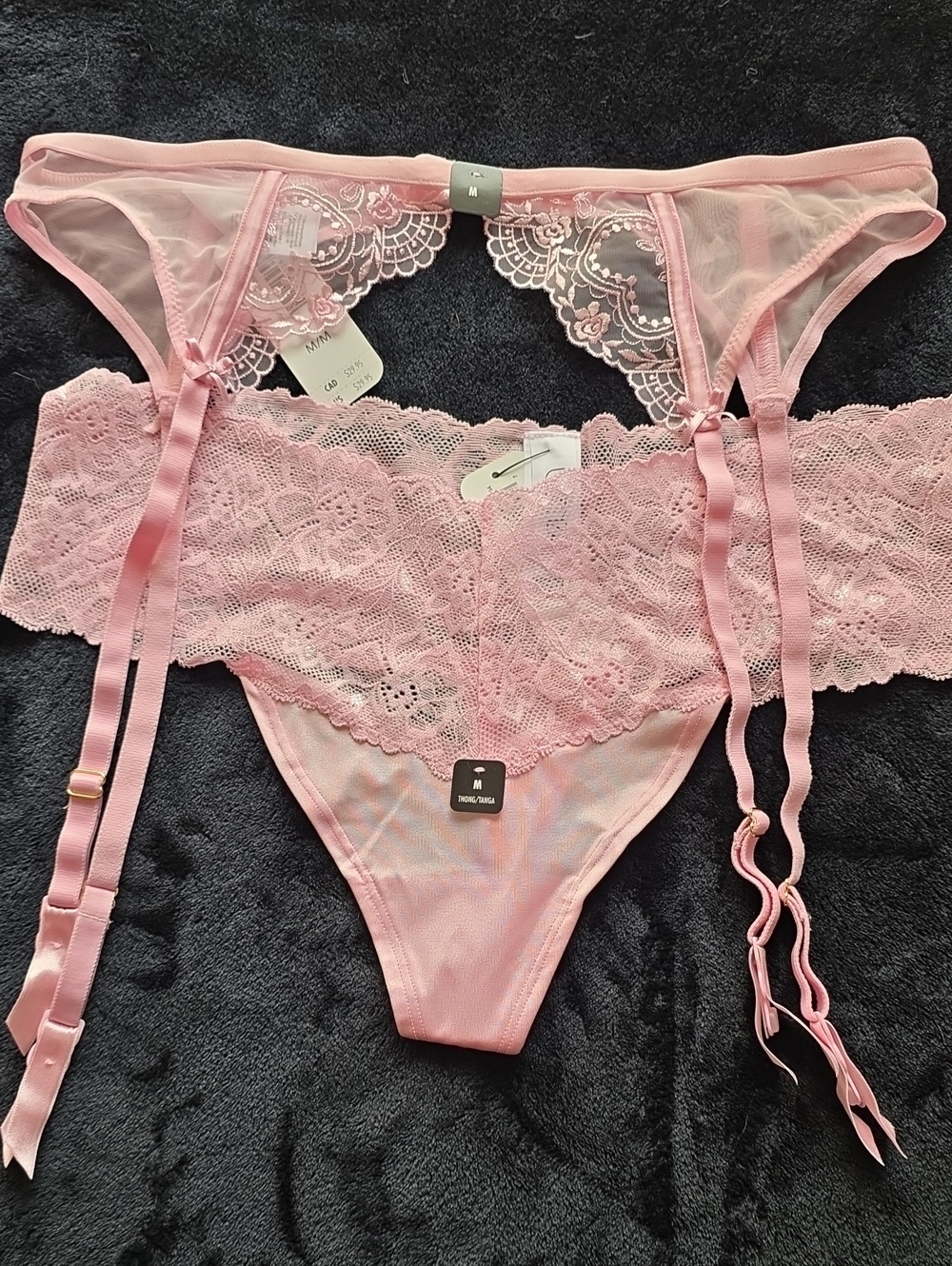 Baby Pink Panty/garter Set Designer Collection - Medium NWT